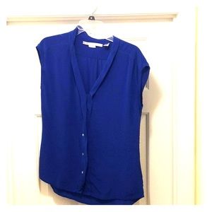 Max Studio Cap Sleeve Silk Shirt